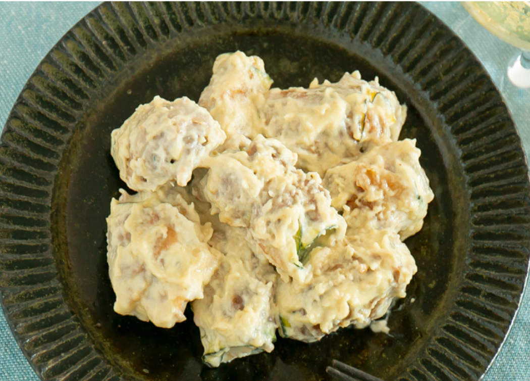 豚ズッキーニロール レモンクリーム煮
